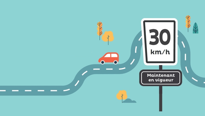 40 km/h passe à 30 km/h - Implantation de la réduction de la limite de vitesse terminée